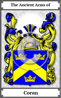Coran Family Crest Download (JPG) Book Plated - 600 DPI