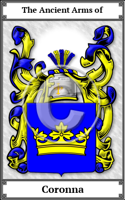 Coronna Family Crest Download (JPG)  Book Plated - 150 DPI