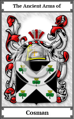 Cosman Family Crest Download (JPG) Book Plated - 600 DPI