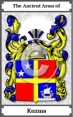 Kuzma Family Crest Download (JPG)  Book Plated - 150 DPI