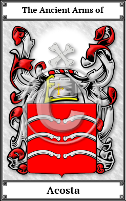 Acosta Family Crest Download (JPG)  Book Plated - 150 DPI