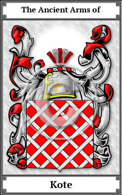 Kote Family Crest Download (JPG) Book Plated - 600 DPI