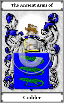 Codder Family Crest Download (JPG)  Book Plated - 150 DPI