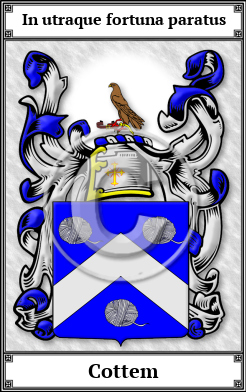 Cottem Family Crest Download (JPG) Book Plated - 600 DPI