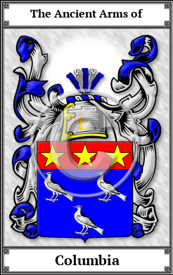 Columbia Family Crest Download (JPG)  Book Plated - 150 DPI
