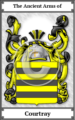 Courtray Family Crest Download (JPG)  Book Plated - 150 DPI