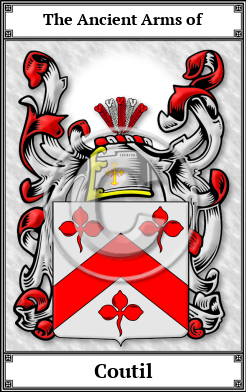 Coutil Family Crest Download (JPG)  Book Plated - 150 DPI