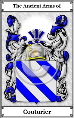 Couturier Family Crest Download (JPG)  Book Plated - 150 DPI