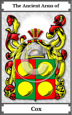 Cox Family Crest Download (JPG) Book Plated - 600 DPI