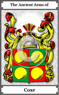 Coxe Family Crest Download (JPG)  Book Plated - 150 DPI