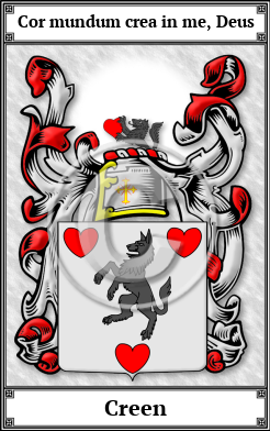 Creen Family Crest Download (JPG) Book Plated - 600 DPI