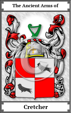 Cretcher Family Crest Download (JPG)  Book Plated - 150 DPI