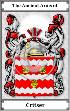 Critser Family Crest Download (JPG)  Book Plated - 150 DPI