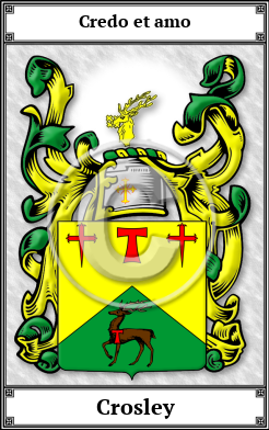 Crosley Family Crest Download (JPG)  Book Plated - 150 DPI