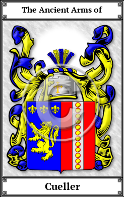 Cueller Family Crest Download (JPG) Book Plated - 600 DPI