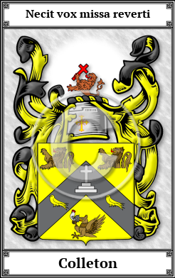 Colleton Family Crest Download (JPG)  Book Plated - 150 DPI