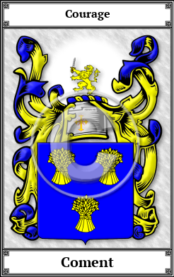 Coment Family Crest Download (JPG)  Book Plated - 150 DPI