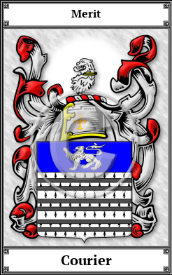 Courier Family Crest Download (JPG)  Book Plated - 150 DPI