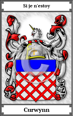 Curwynn Family Crest Download (JPG) Book Plated - 600 DPI