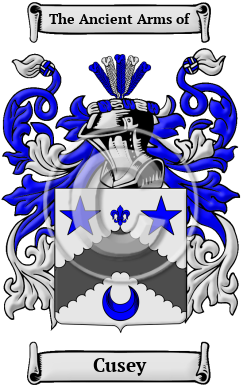 Cusey Family Crest/Coat of Arms