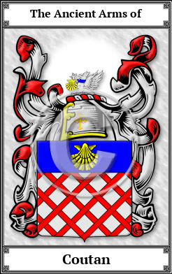 Coutan Family Crest Download (JPG)  Book Plated - 150 DPI