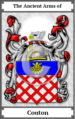 Couton Family Crest Download (JPG)  Book Plated - 150 DPI