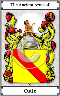 Cutle Family Crest Download (JPG)  Book Plated - 150 DPI
