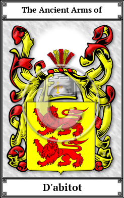 D'abitot Family Crest Download (JPG)  Book Plated - 150 DPI