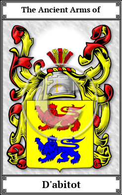 D'abitot Family Crest Download (JPG)  Book Plated - 150 DPI