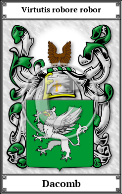 Dacomb Family Crest Download (JPG) Book Plated - 300 DPI