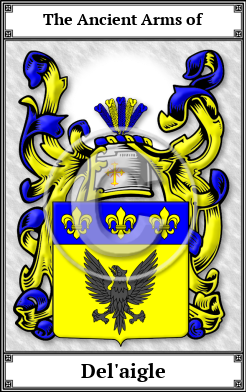 Del'aigle Family Crest Download (JPG) Book Plated - 600 DPI