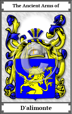 D'alimonte Family Crest Download (JPG) Book Plated - 150 DPI