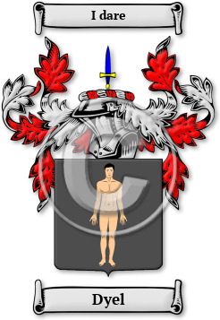 Dyel Family Crest Download (jpg) Legacy Series - 150 DPI