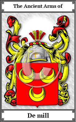 De mill Family Crest Download (JPG) Book Plated - 150 DPI