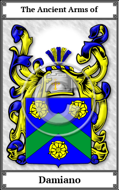 Damiano Family Crest Download (JPG)  Book Plated - 150 DPI