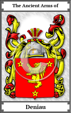 Deniau Family Crest Download (JPG) Book Plated - 600 DPI