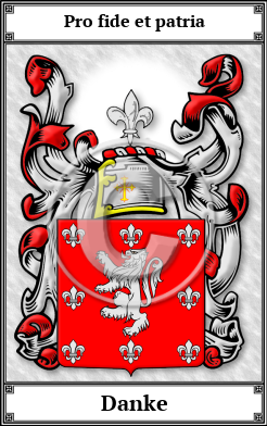 Danke Family Crest Download (JPG)  Book Plated - 150 DPI