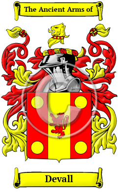Devall Family Crest/Coat of Arms