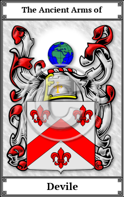 Devile Family Crest Download (JPG) Book Plated - 600 DPI