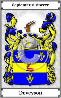 Deveyson Family Crest Download (JPG)  Book Plated - 150 DPI