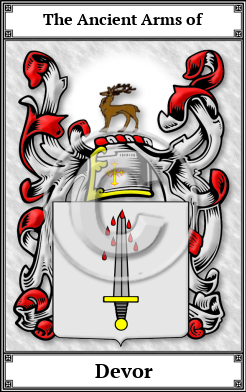 Devor Family Crest Download (JPG)  Book Plated - 150 DPI