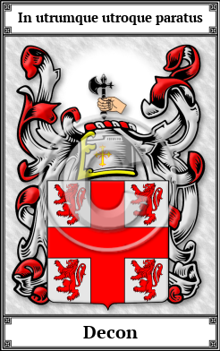 Decon Family Crest Download (JPG)  Book Plated - 150 DPI