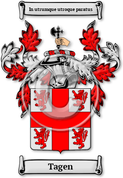 Tagen Family Crest Download (jpg) Legacy Series - 150 DPI