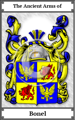 Bonel Family Crest Download (JPG) Book Plated - 600 DPI
