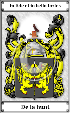 De la hunt Family Crest Download (JPG)  Book Plated - 150 DPI
