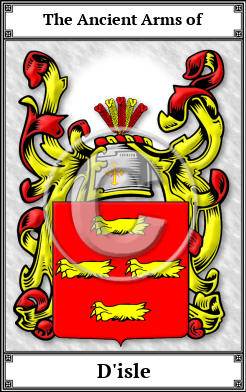 D'isle Family Crest Download (JPG)  Book Plated - 150 DPI