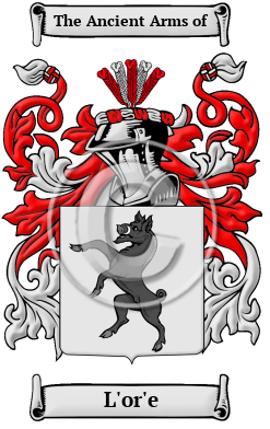 L'or'e Family Crest/Coat of Arms