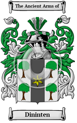 Dininten Family Crest/Coat of Arms