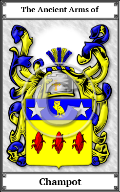 Champot Family Crest Download (JPG)  Book Plated - 150 DPI