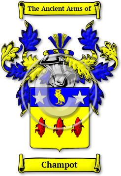 Champot Family Crest Download (jpg) Legacy Series - 150 DPI